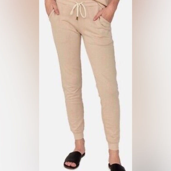 MATE The Label Organic Cotton Terry Jogger Beige Size XS